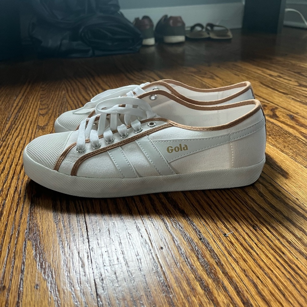 Gola Women's White and Tan Sneakers Size 9